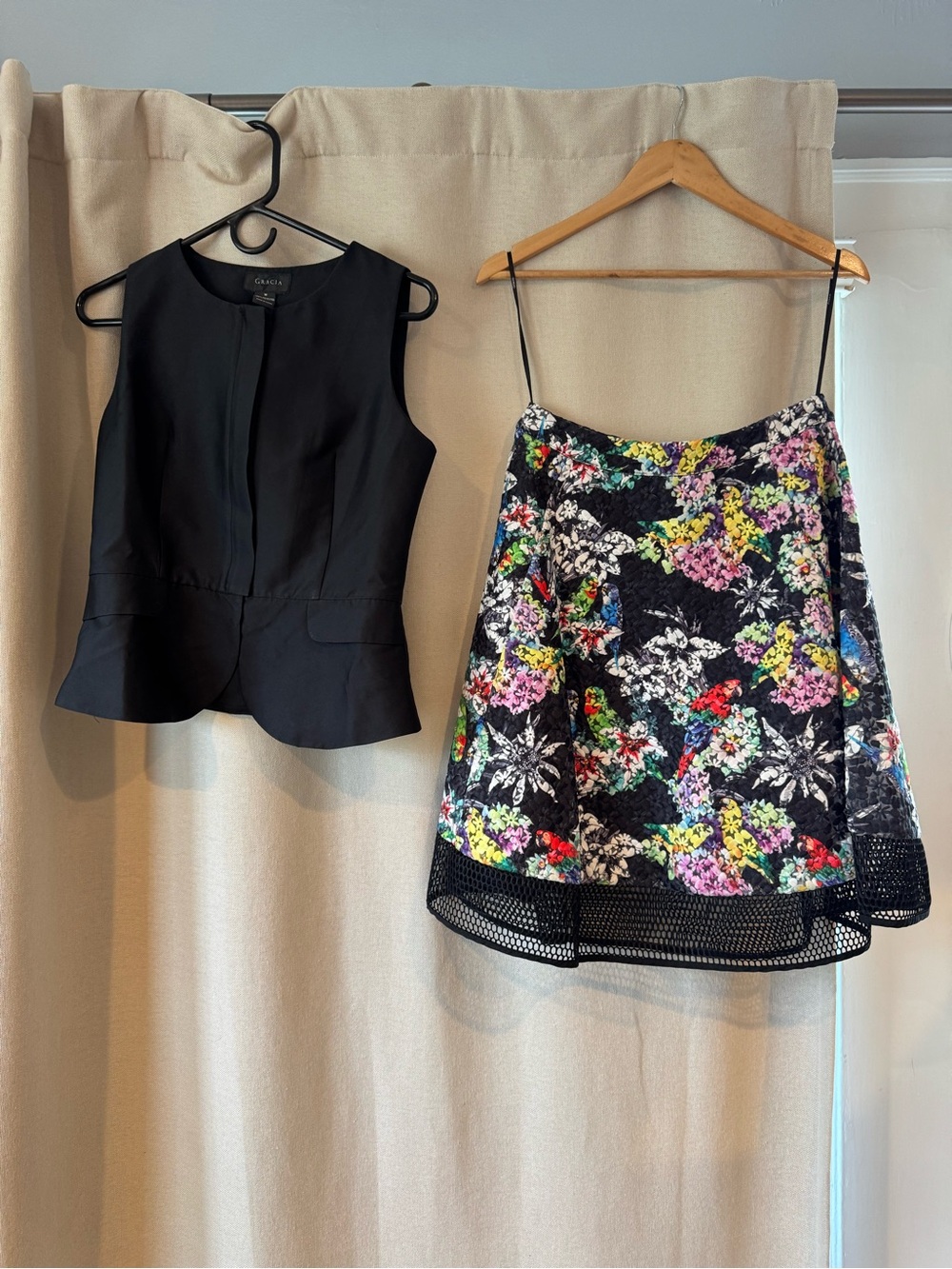NWOT Garcia Peplum Top and Floral Skirt